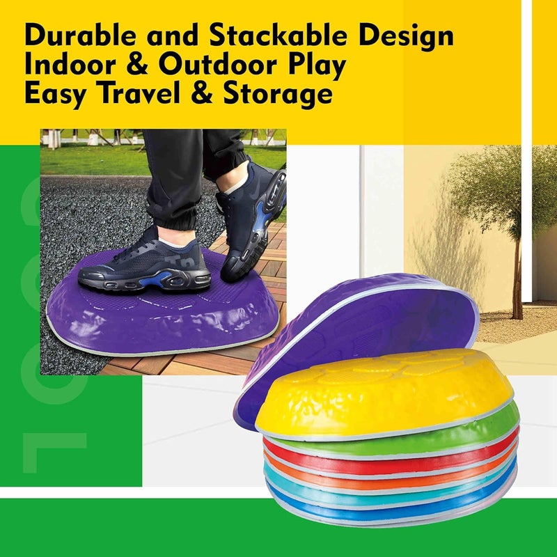 SmartYeen Stepping Stones for kids,8/12 PCS Durable Non-Slip Balance Stones Indoor Outdoor toys for toddlers develope Kids Balance and Coordination Skills - Image 4